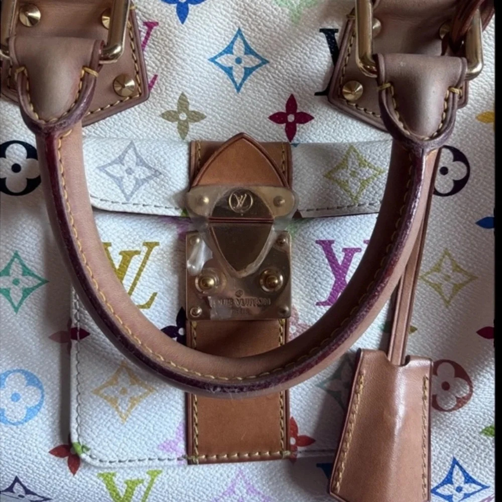 Louis Vuitton Vintage Murakami White Multicolor Monogram Speedy Bag - Picture 2 of 9